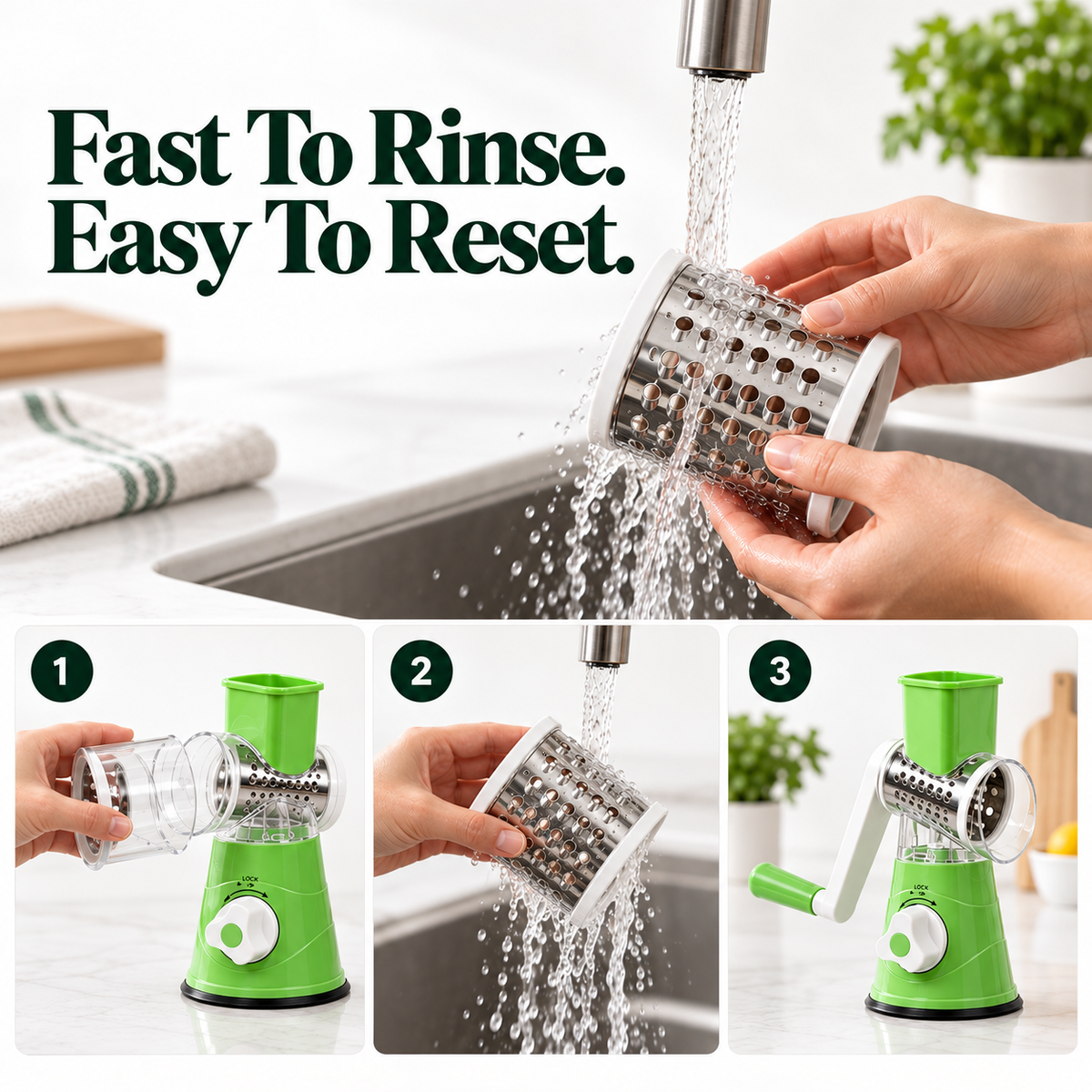 LekkerPrep 3 in 1 Rotary Grater