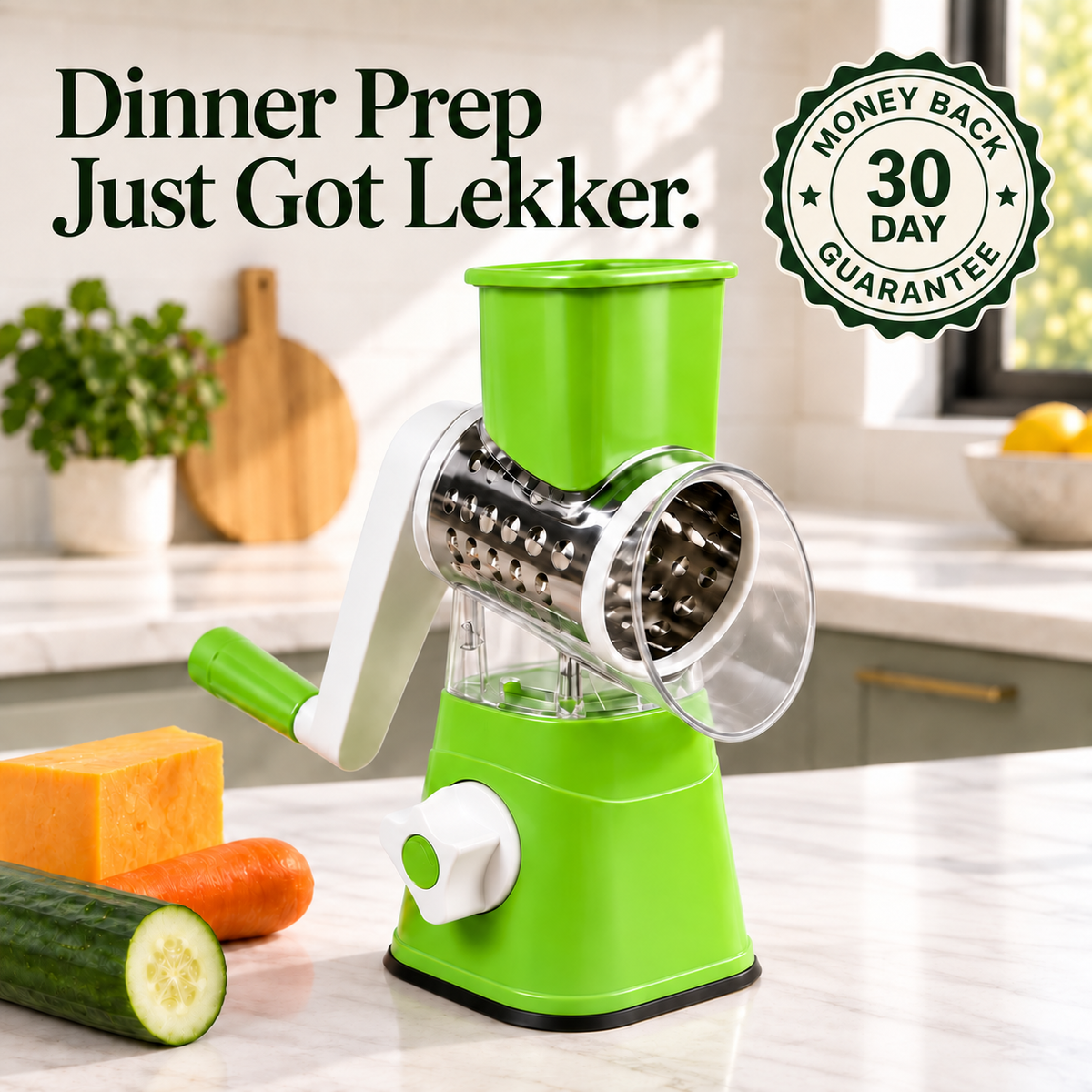 LekkerPrep 3 in 1 Rotary Grater
